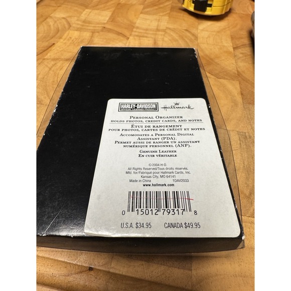 Hallmark & Harley Davidson Personal Organizer, Black Cloth & Leather 6 1/2" X 4" - Picture 2 of 15